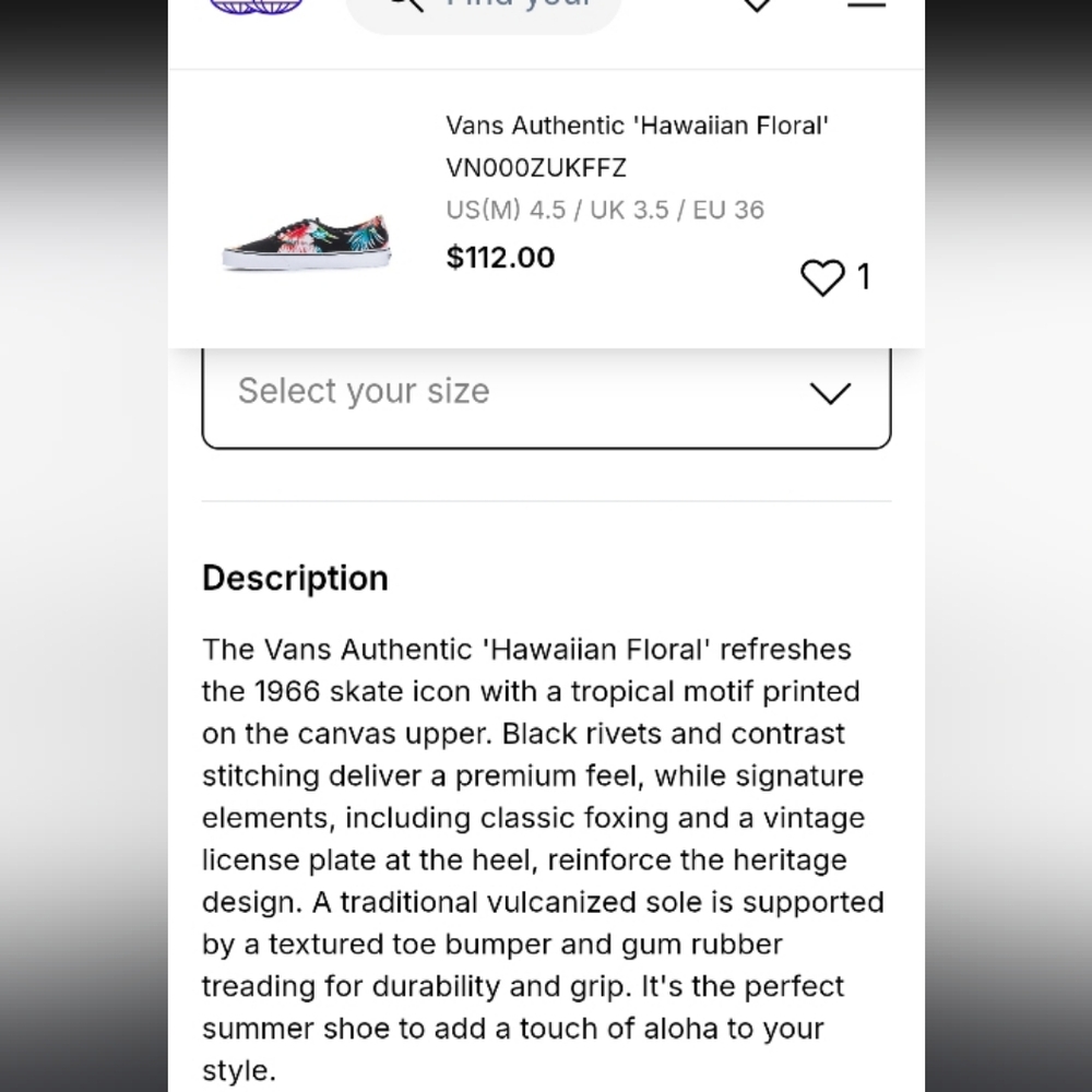 Vans Floral Hawaiian Sk8 Skate Athletic Tennis Shoe Sneaker Black White Women 7 - Picture 7 of 10